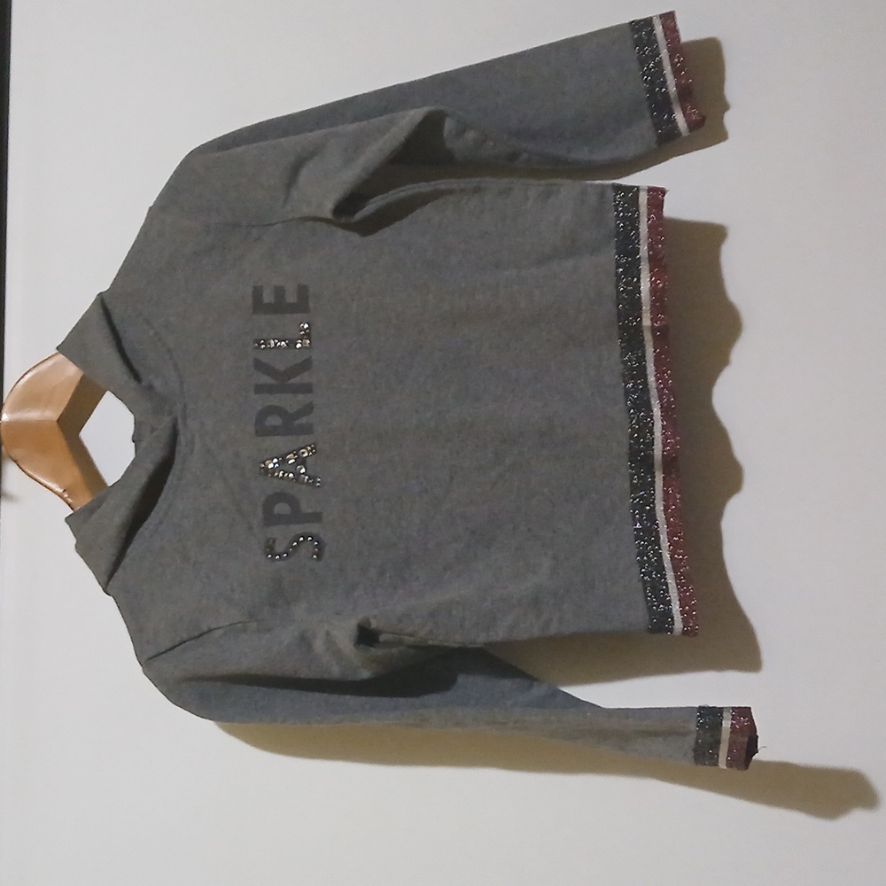 Kidpik Sparkle Gray Girls hoodie Size M longsleeves euc